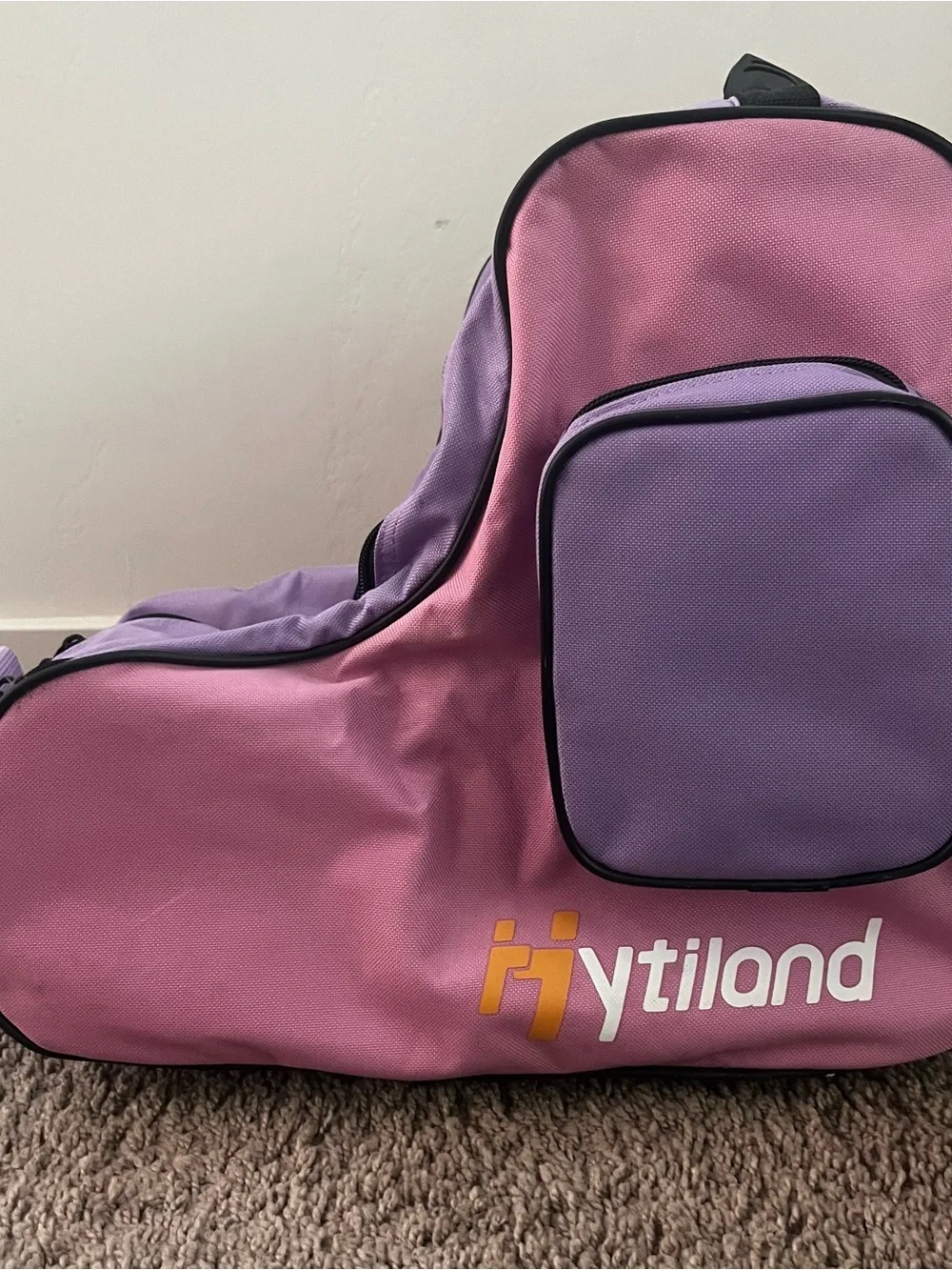 Pink & Purple Triple Skate Bag - Youth Storage Carrier